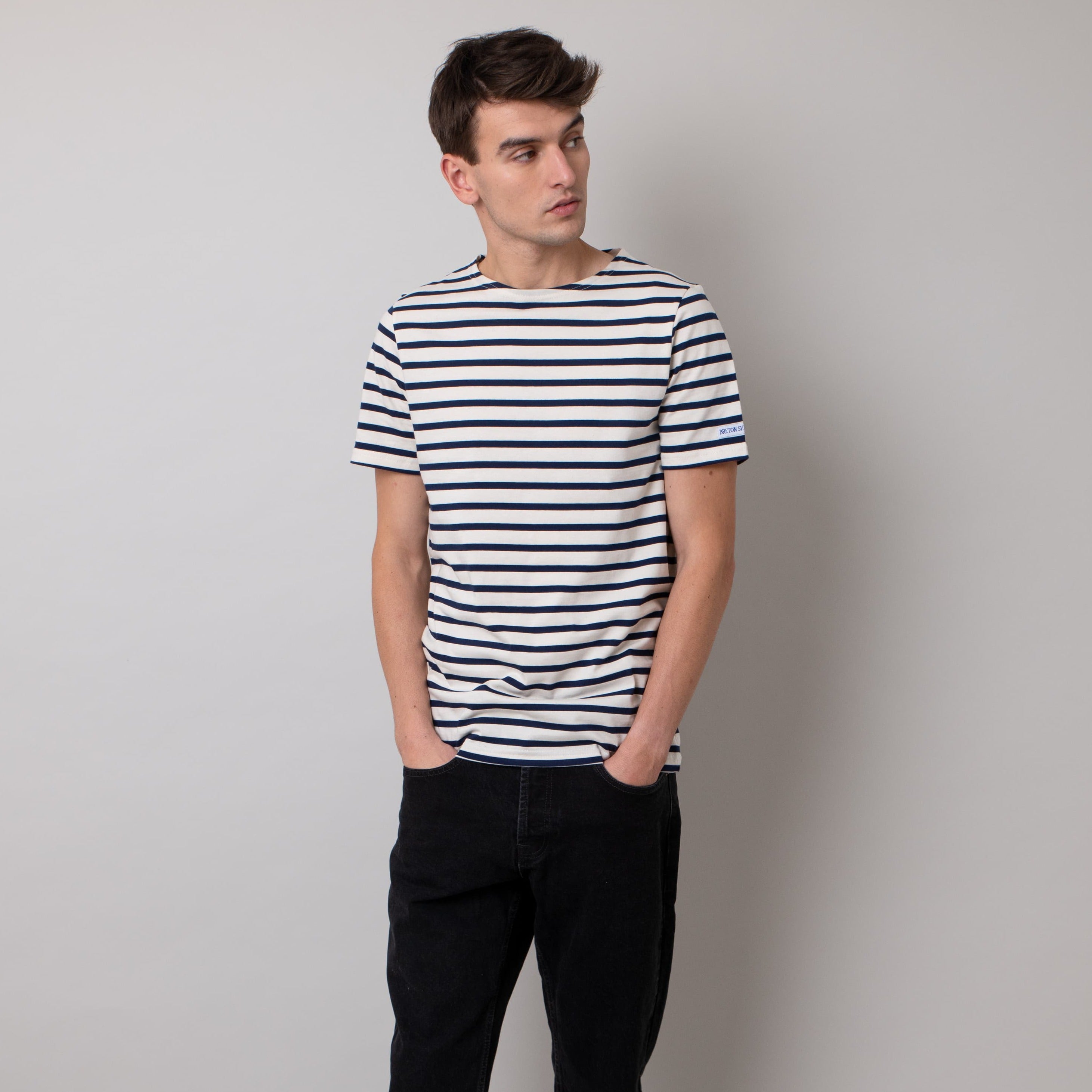 Men\'s Breton Blue and White Striped Sailor T-Shirt | Le T-Shirt – The  Breton Shirt Company Ltd