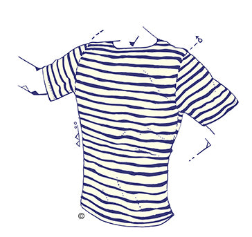 Mens Striped Breton Le T-Shirt Illustration