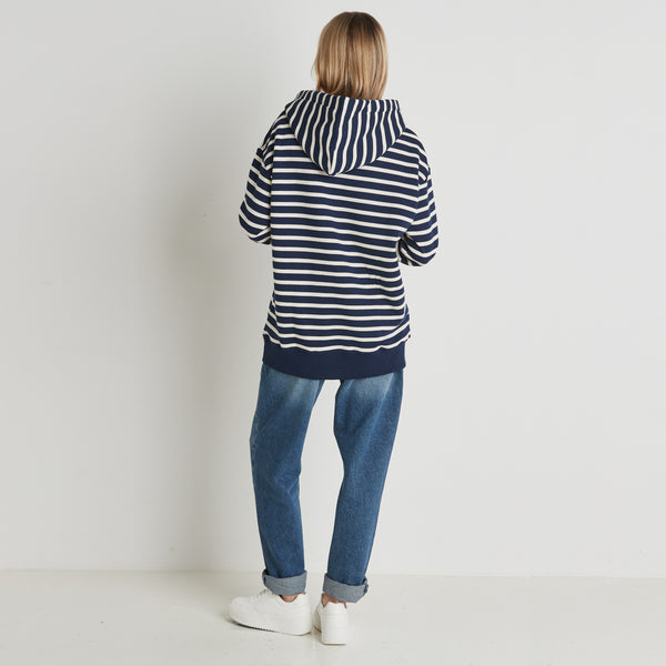 The Breton Hoodie | Unisex Breton Hoodie | Navy Ecru – The Breton Shirt ...