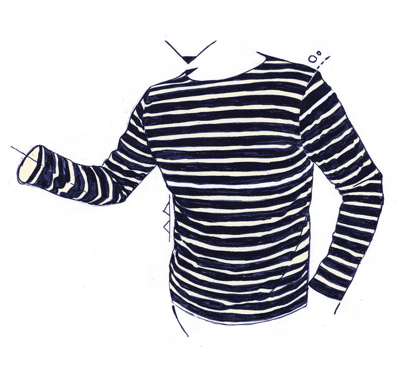 Mens The Nautique Striped Breton Shirt Illustration